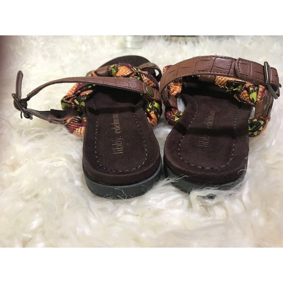 Libby Edelman Metallic Handkerchief Thong Sandals sz 6 Crocodile Flats Slides - Picture 5 of 8